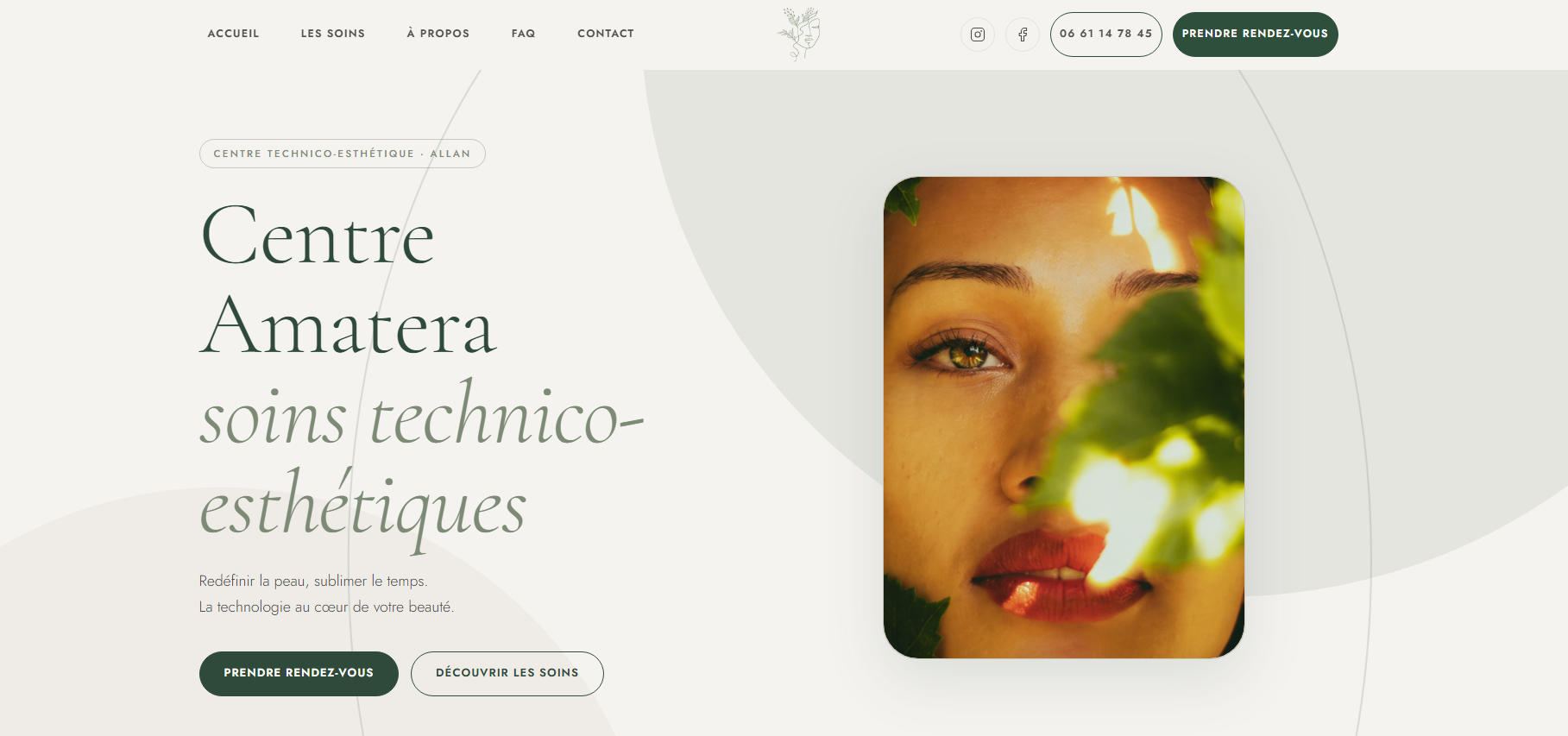 Site web créé pour Audrey Clain – centre-amatera.fr