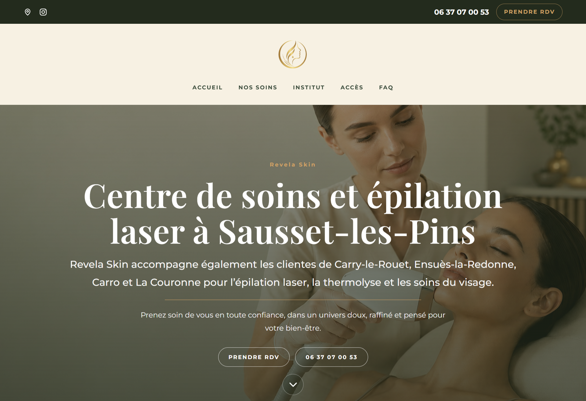 Site web créé pour Client accompagné – revelaskin-sausset.fr