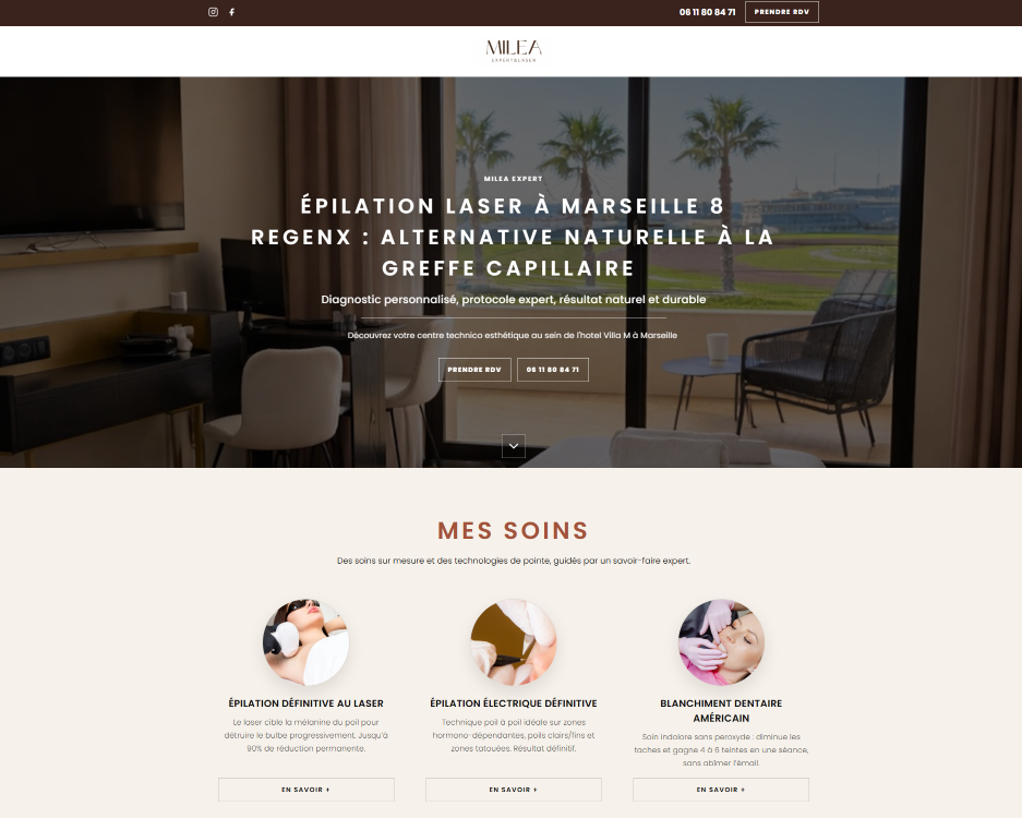 Site web créé pour Kim Ayache – milea-expert.fr