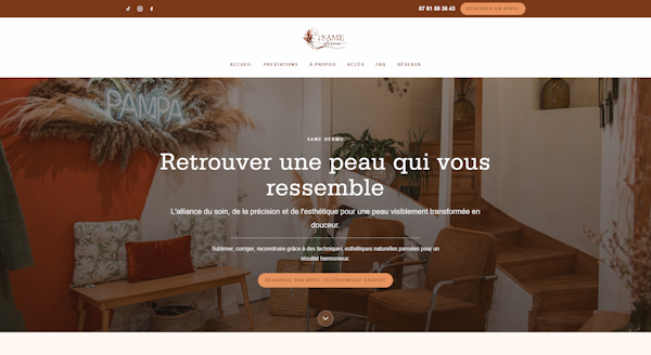 Site web créé pour Salomé Medina – samedermo.fr