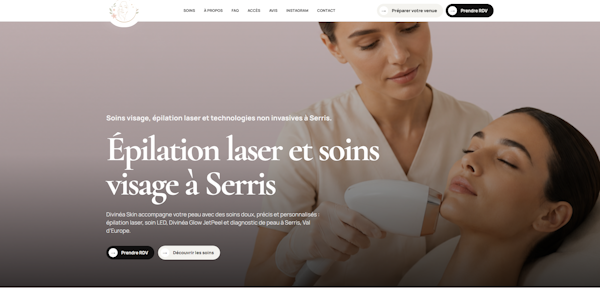 Site web créé pour Ludivine TERRÉ – divinea-skin.fr