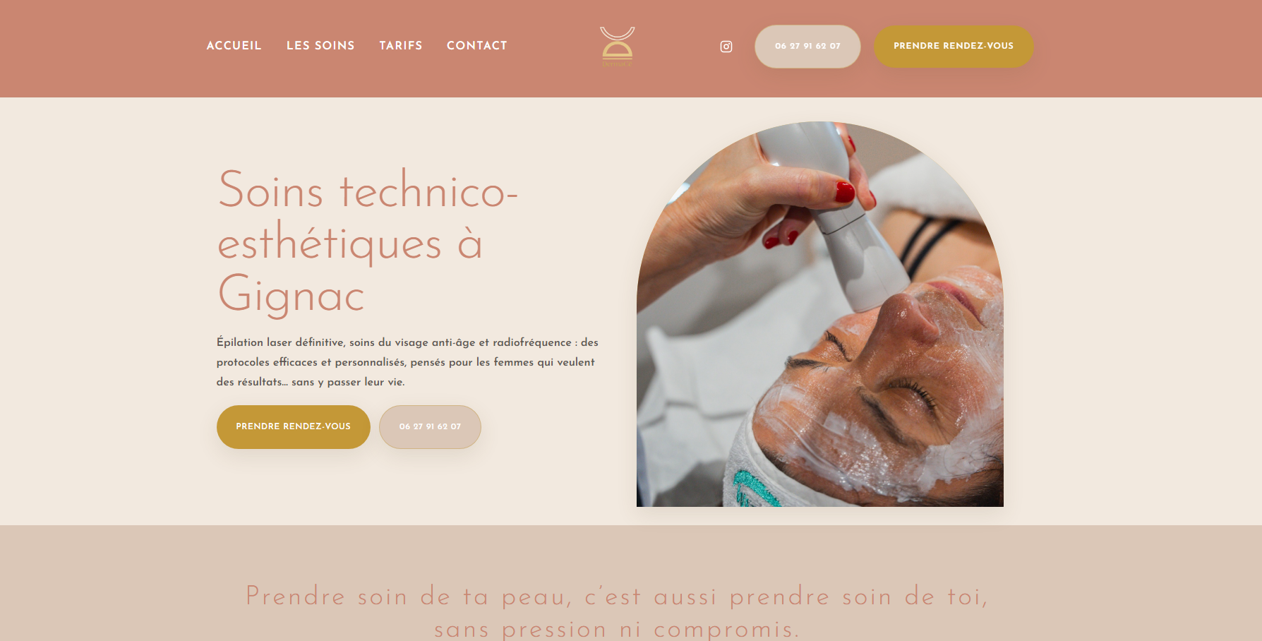 Site web créé pour Celine Boussagol – dermace.fr